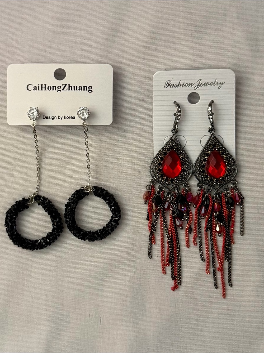 New Glam Rhinestone Tassel Statement Earrings $15 Each